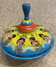 Vintage-Ohio Art-Tin Litho Top-Ten Little Indians-Works