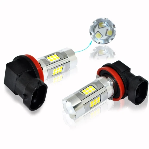 Alla Lighting 2x 2000lm 6000K White 3030 SMD H11 H8 LED Fog Driving Lights Bulbs