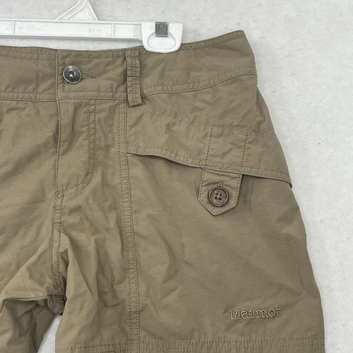 Marmot Size 4 XS Shorts Ginny Chino Outdoor Hiking In Olive Green Button Pockets - Picture 7 of 17
