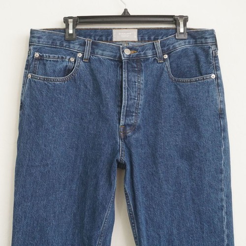 Pantalones de mezclilla Everlane Everybody azul pierna recta botón mosca E9 cortos (mujer 32) - Imagen 2 de 9