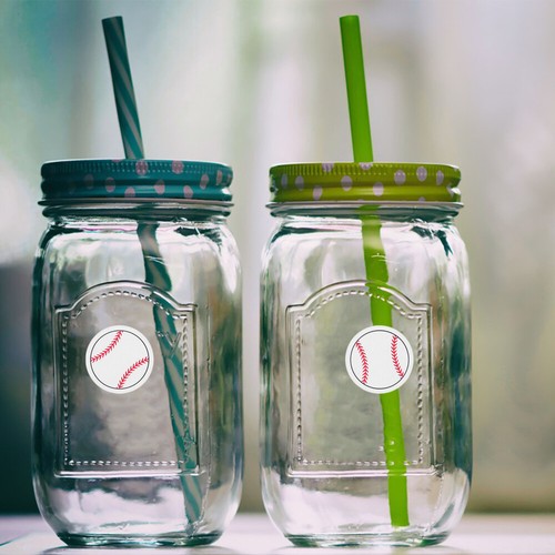 20 Sheets Baseball Label Sticker Stickers for Water Bottle Decorative - Afbeelding 10 van 12