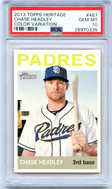 2013 Topps Heritage CHASE HEADLEY Color Swap Variation SP #467 PSA 10 GEM Padres