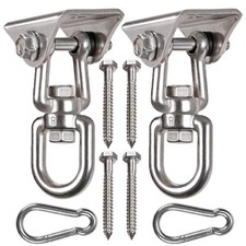 2 Pack Heavy Duty 360  Swivel Swing Hanger, Stainless Steel Swing Hook for Ce...
