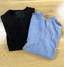 FIGS Technical Collection Women s Scrub Tops Lot of 2 XXS Black Gray