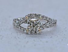 1.66 CT TW Princess White Diamond Solitaire 14 K White Gold Engagement Ring