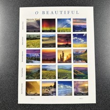 #5298 O Beautiful Forever Stamps Pane Of 20