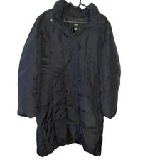 Alfani Outerwear Womens Black Down Puffer Coat Long Quilted Winter Jacket Large
