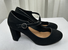 TU Sole Comfort ~ UK 6 ~ Black Faux Suede Mary Jane Shoes