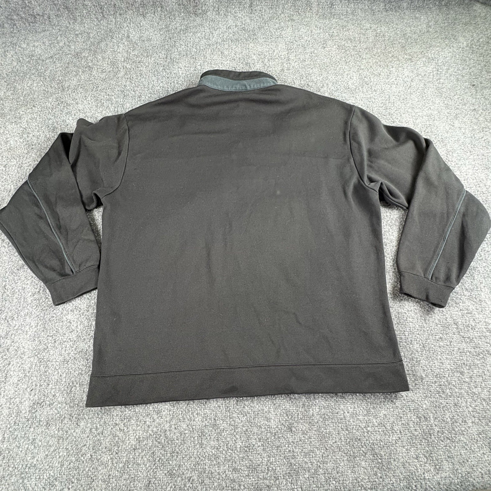 Descente Pullover Men L Black 1/4 Zip Sportswear Athleisure Grunge Paint Splat