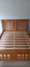 King Size Pine Wooden Bed Frame, Signs Of Wear, Incl King Size Mattress, New