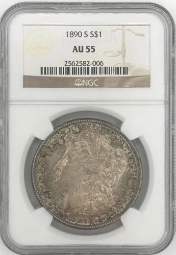1890 S Morgan Silver Dollar $1 NGC AU55 - Better Date