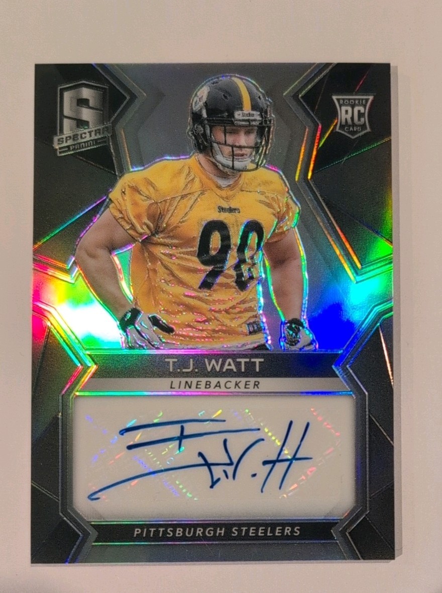 2017  T.J. Watt Panini Spectra RC Auto Holo Prizm  120/199. 🔥CLEAN🔥