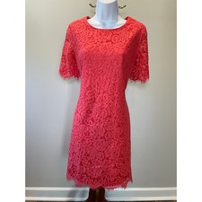 Jessica Howard Coral Lace Dress Short Sleeve Size 10