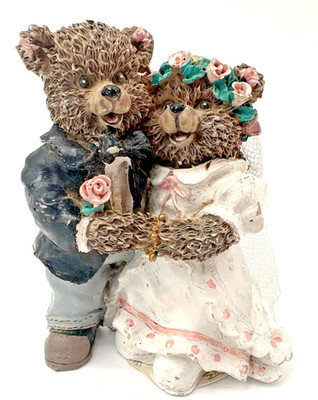 Hermitage Pottery Teddy Bear Bride Groom Wedding Figurine Resin Bears
