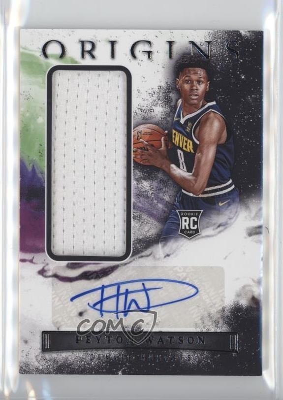 2022-23 Panini Origins Rookie Jersey Peyton Watson #RJA-PWT Auto RC 4g8