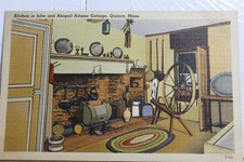 Massachusetts MA Quincy John Abigail Adams Cottage Kitchen Postcard Old Vintage