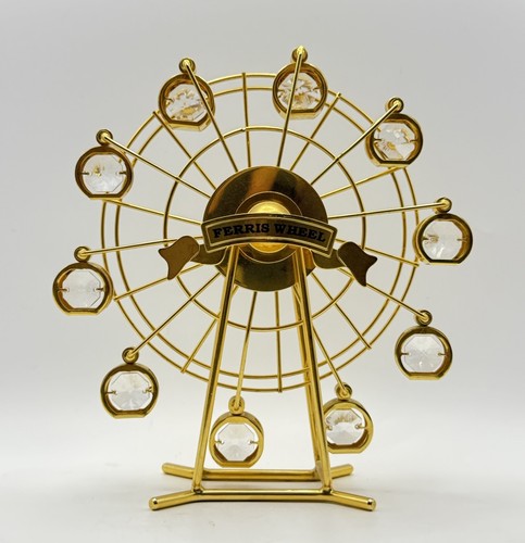 Crystal Ferris Wheel Ornament Gold Tone Decorative Display Figure