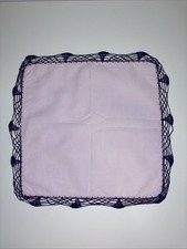 Vintage Handkerchief Crocheted Edge Purple Lavender - Pink 12 X 11 Hanky Hankie