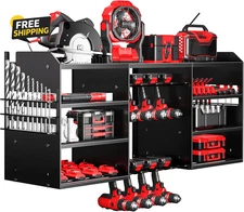 Upgrade Large Power Tool Organizer Wall Mount, Cordless Tool Storage Rack
