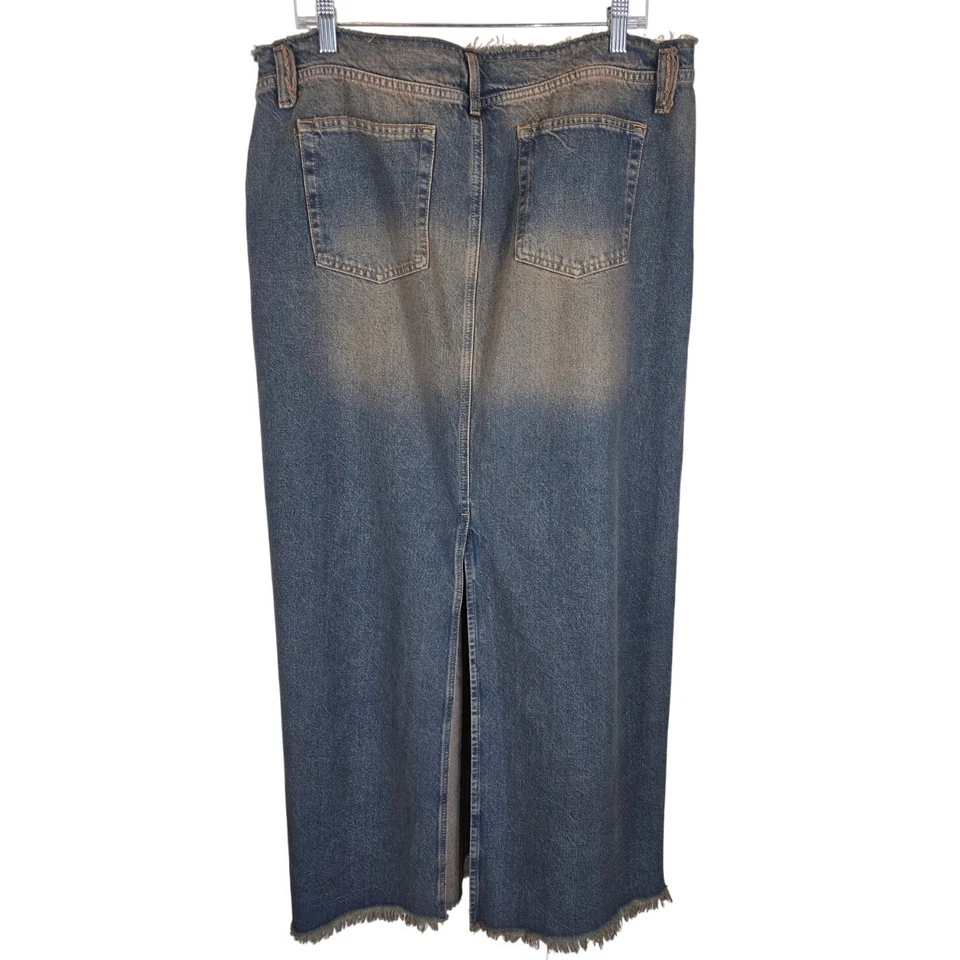 Maxi falda XL para mujer BDG Urban Outfitters cintura deshilachada dobladillo bolsillos abertura trasera Foto 3 de 4