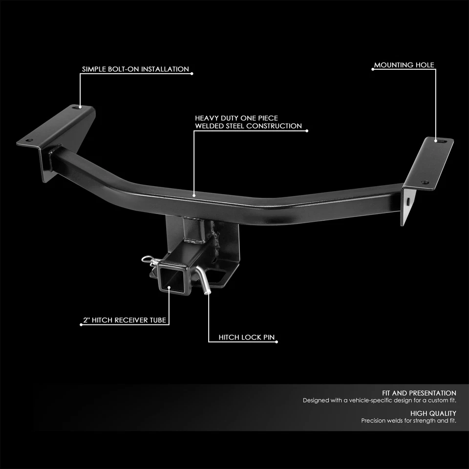 For 16-23 Mazda CX-9 2" Class-3 Trailer Towing Hitch Receiver Replacement w/Pin - Image 2 of 4
