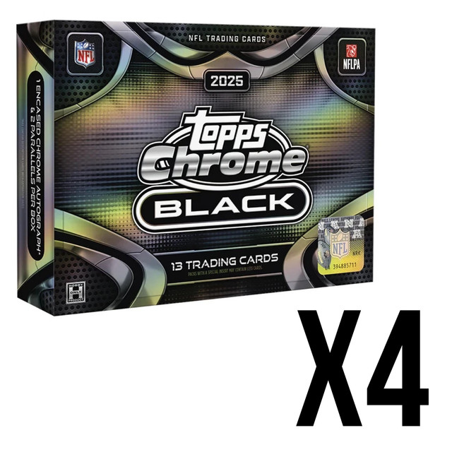 #446 PYT 4x2025 Topps Chrome Black Football Hobby Boxes Break - eBay Live