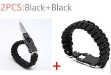 Black Camouflage Wilderness Survival Portable Gear Tactical Knife Bracelet