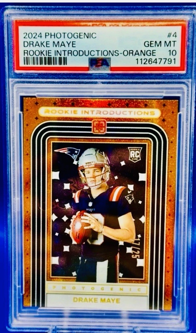 Drake Maye Panini Photogenic Rookie Introductions #4 Orange