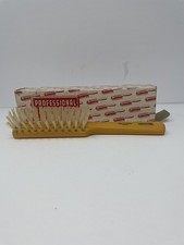 Vintage Mohawk Lucite Professional Hair Brush Yellow Nylon Bristles Box READ
