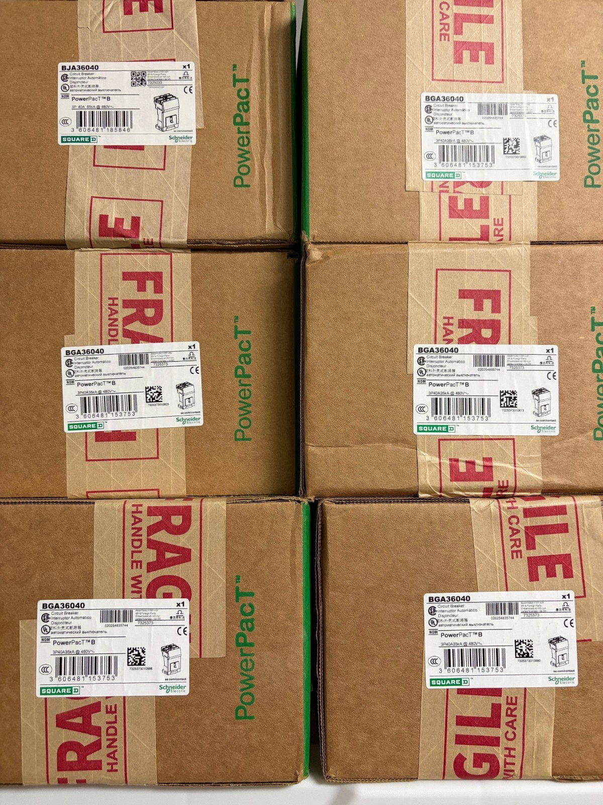 SQUARE D - BGA36040 Square D Molded Case Circuit Breaker 600V 35K AIC NIB