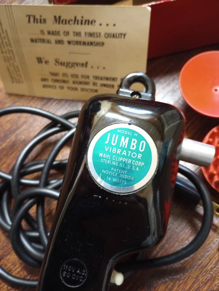Vibrador de Masaje WAHL Jumbo Modelo 4200 Hand-E Eléctrico De Colección con Caja Probada Foto 4 de 4