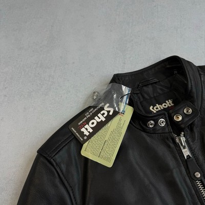 SCHOTT NYC LC940D LAMBSKIN LEATHER BLACK BIKER JACKET ADULT SIZE