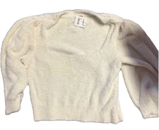 Free People Cream Moonbeam Pullover Fuzzy Soft Sweater- Size - XL- Cream