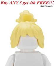    NEW LEGO Minifigure Girl Female Women Female Messy Swept-up Ponytail Blonde