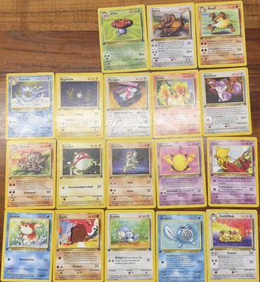 Pokémon TCG 20 Karten Lot Base Set/Jungle Deutsch 1. Auflage Vintage 1999