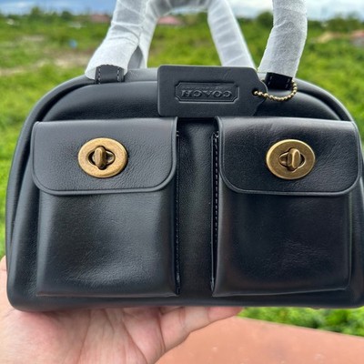バッグ Vintage Coach Leather Turnlock Brief Bag Vintage Coach Limited Edition Turn Lock Crossbody Bag, 57325 - Etsy