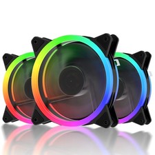 upHere 120mm RGB Case Fan Fan,Quiet Edition High Airflow LED Case Fan for PC Cas