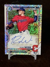 RYAN WEBB 2021 Bowman Chrome 1st Mini Diamond AUTO /71 Rookie Cleveland RC