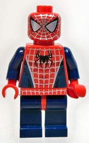 LEGO Spider-Man 3 Minifig Dark Blue w/Silver Webbing (spd028) & web string