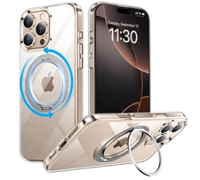 iPhone 16 Pro Max Clear Case 6.9" w/360 Rotatable Kickstand/2x Screen Protector