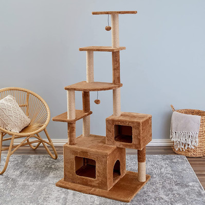 Two by Two Walnut Brown Cat Tower 66'' Tall Brand New in Box