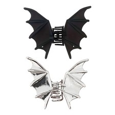 2pcs Bat Shape Hair Clip Gothic Hair Claw Clip Halloween Hair Accessories