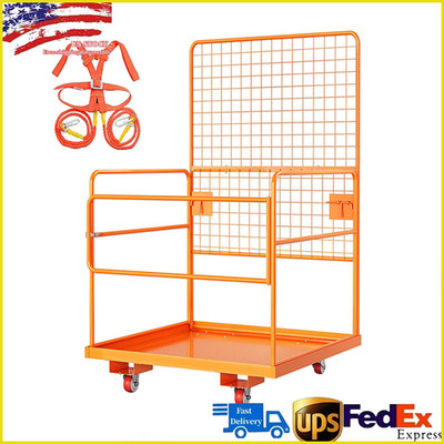 45'' x 43'' Forklift Safety Cage 2200 LBS Steel Forklift Man Basket Work Platform