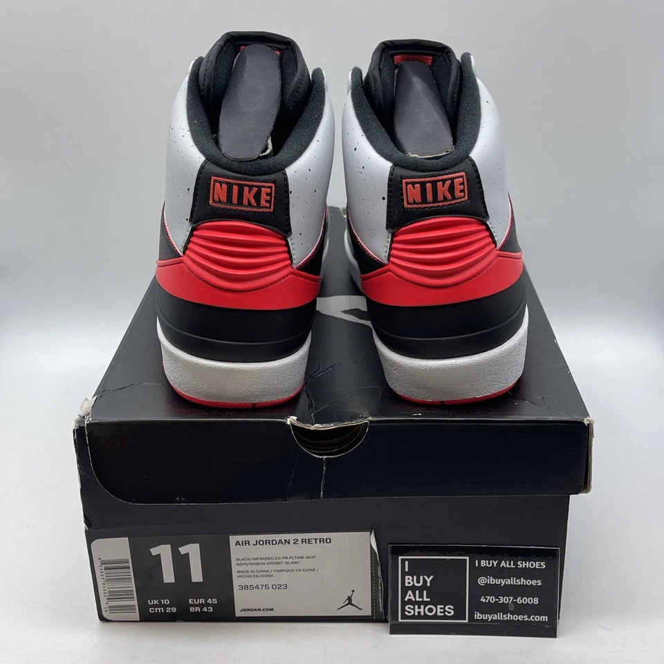 Talla 11 - Air Jordan 2 Retro Infrarrojo 23 Negro Gris Cuero (385475-023) Foto 3 de 4