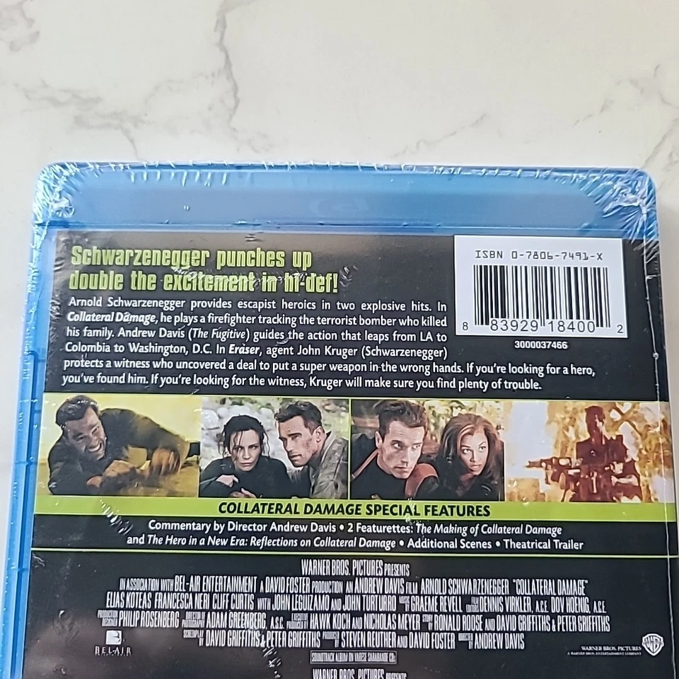 Eraser & Collateral Damage NEW Sealed Blu-ray Schwarzenegger 2 Movie Collection - Image 4 of 4