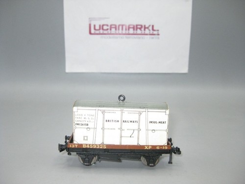 Hornby Dublo scala 00 4648 B.R. Niederbordwagen mit Container „INSUL-MEAT“ #d923 | Condition: Gebraucht