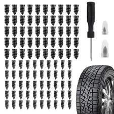 Salior 100PCS Tire Plug Kit with Screwdriver,Rubber Flat Tire Repair Kit for Fas