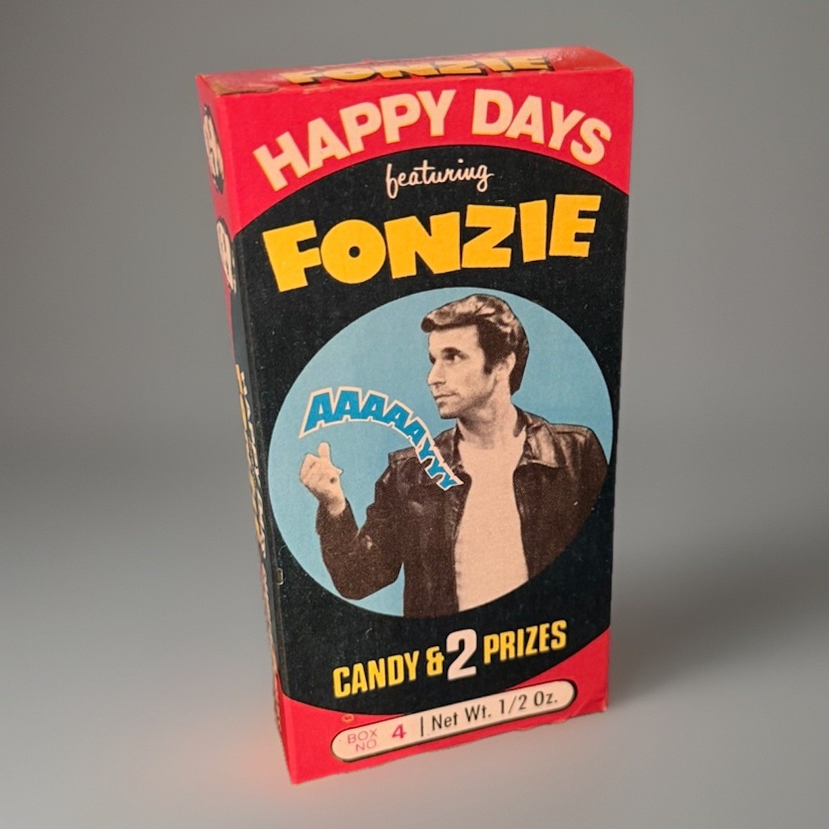 Vintage 1976 Fonzie Happy Days Candy & Toy Prizes Box No. 4