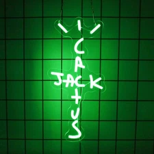 16"x10" Cactus Jack Green LED Neon Sign With Dimmer USB Powered Light Lamp Gift