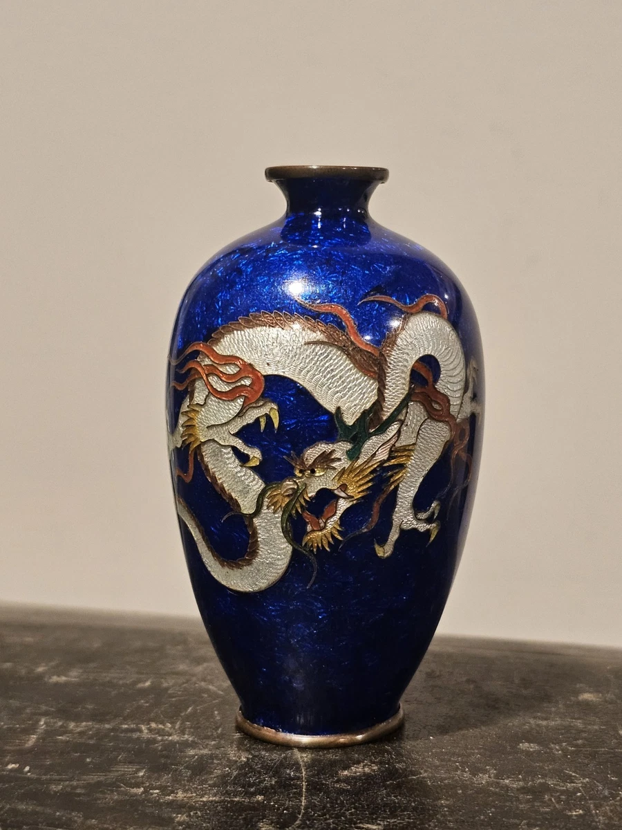 日本景泰蓝龙古董花瓶| eBay